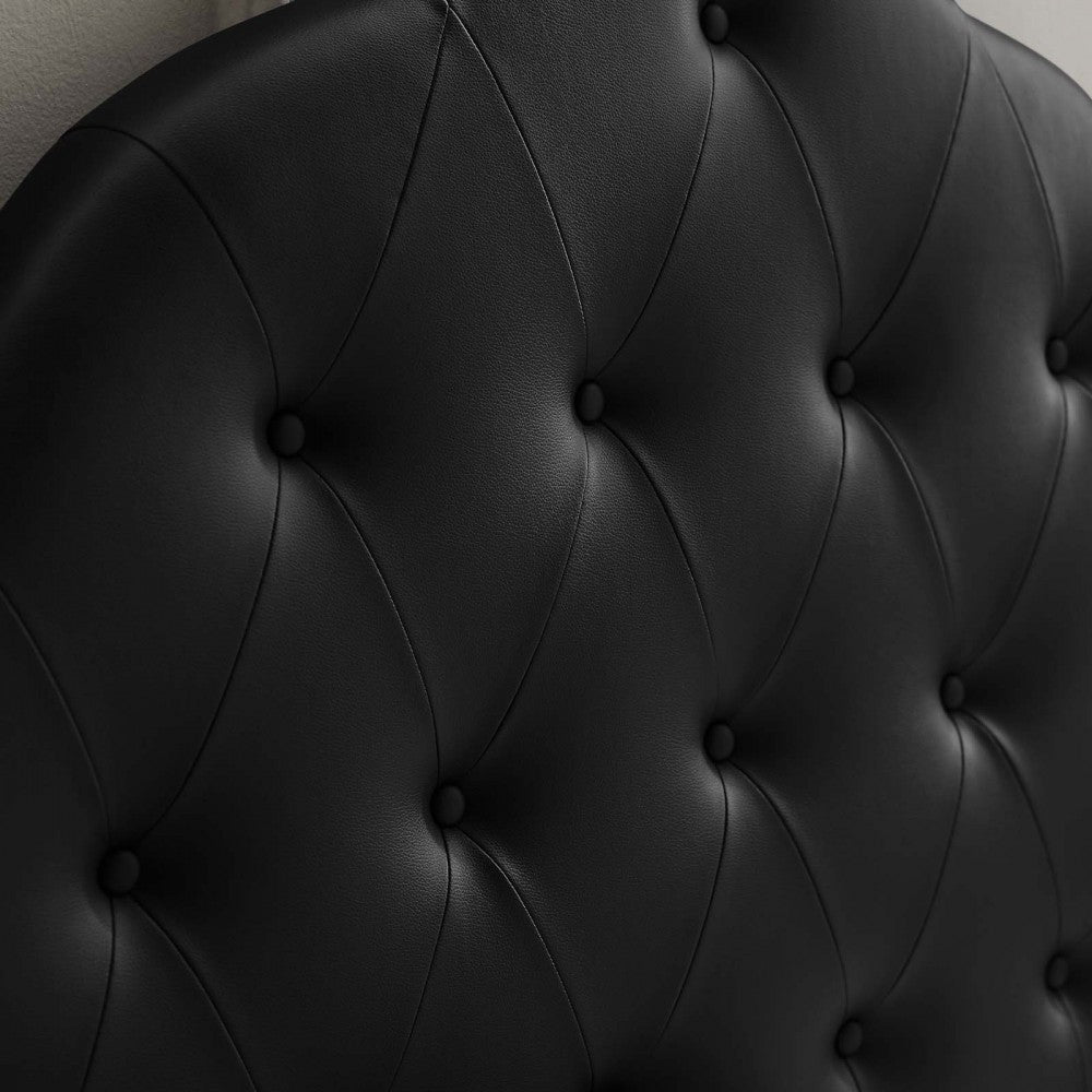 Sovereign Queen Upholstered Vinyl Headboard, Black
