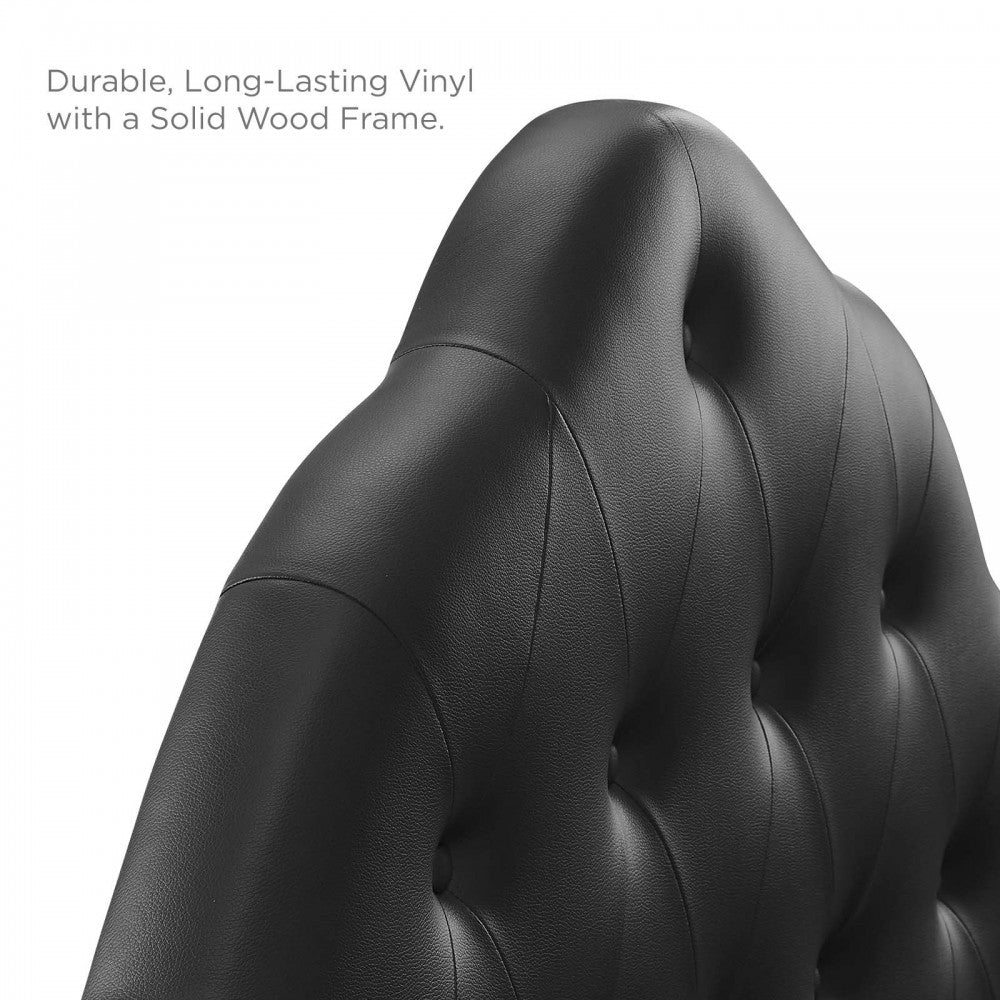 Sovereign Queen Upholstered Vinyl Headboard, Black