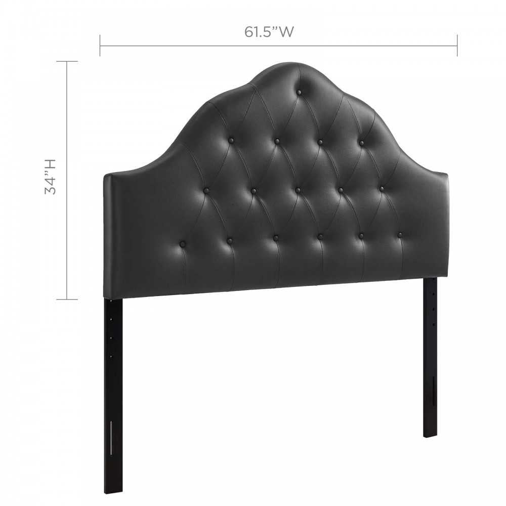Sovereign Queen Upholstered Vinyl Headboard, Black
