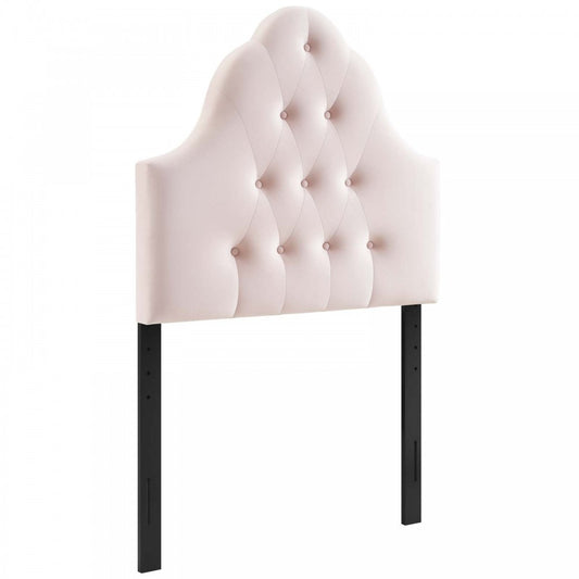 Sovereign Twin Diamond Tufted Performance Velvet Headboard, Pink