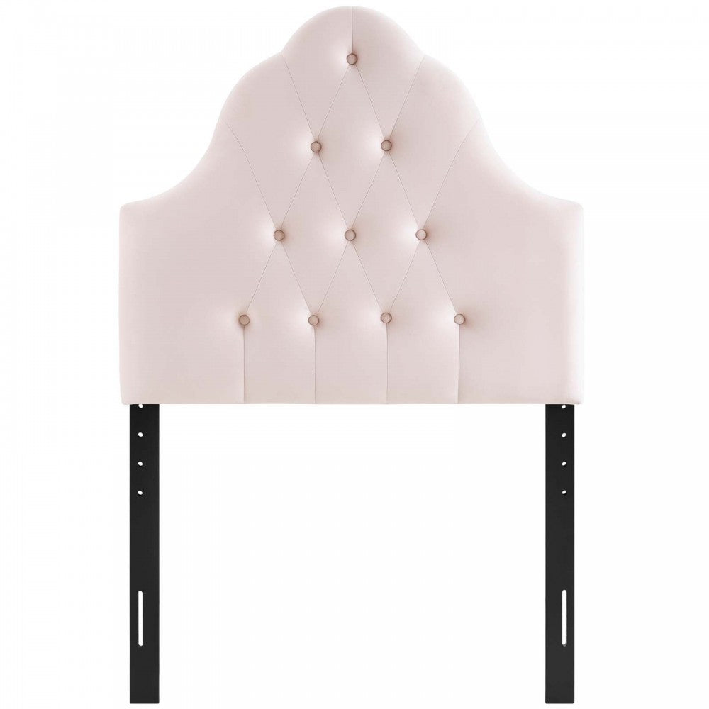 Sovereign Twin Diamond Tufted Performance Velvet Headboard, Pink