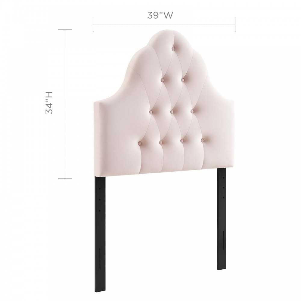 Sovereign Twin Diamond Tufted Performance Velvet Headboard, Pink