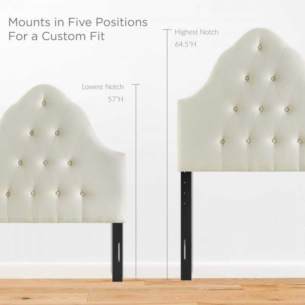 Sovereign Twin Upholstered Fabric Headboard, Ivory