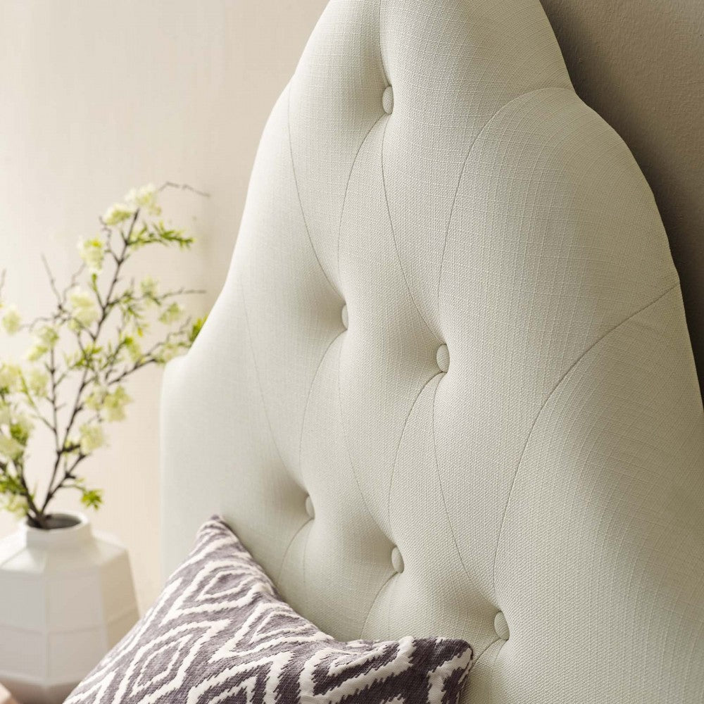 Sovereign Twin Upholstered Fabric Headboard, Ivory