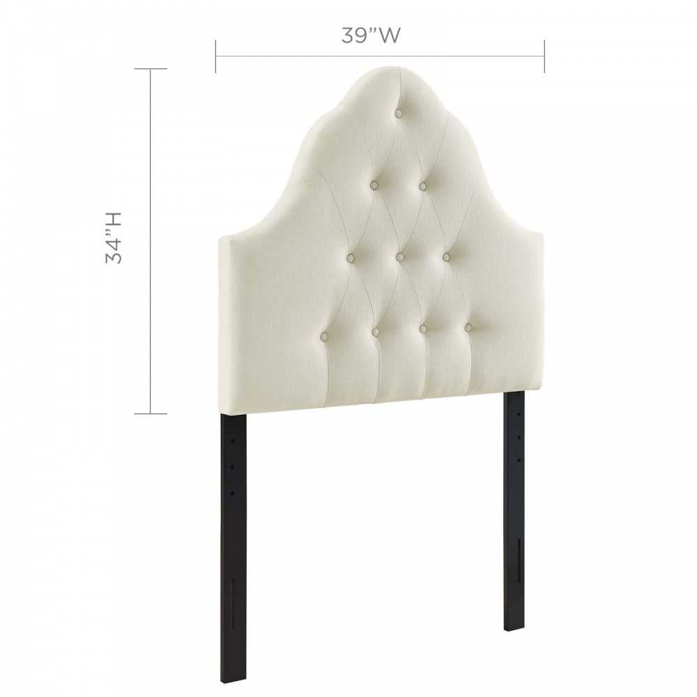 Sovereign Twin Upholstered Fabric Headboard, Ivory
