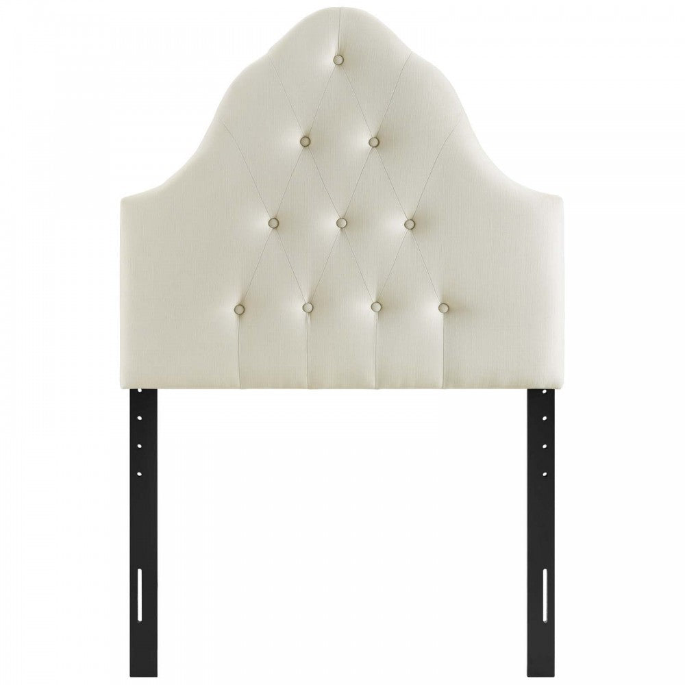 Sovereign Twin Upholstered Fabric Headboard, Ivory