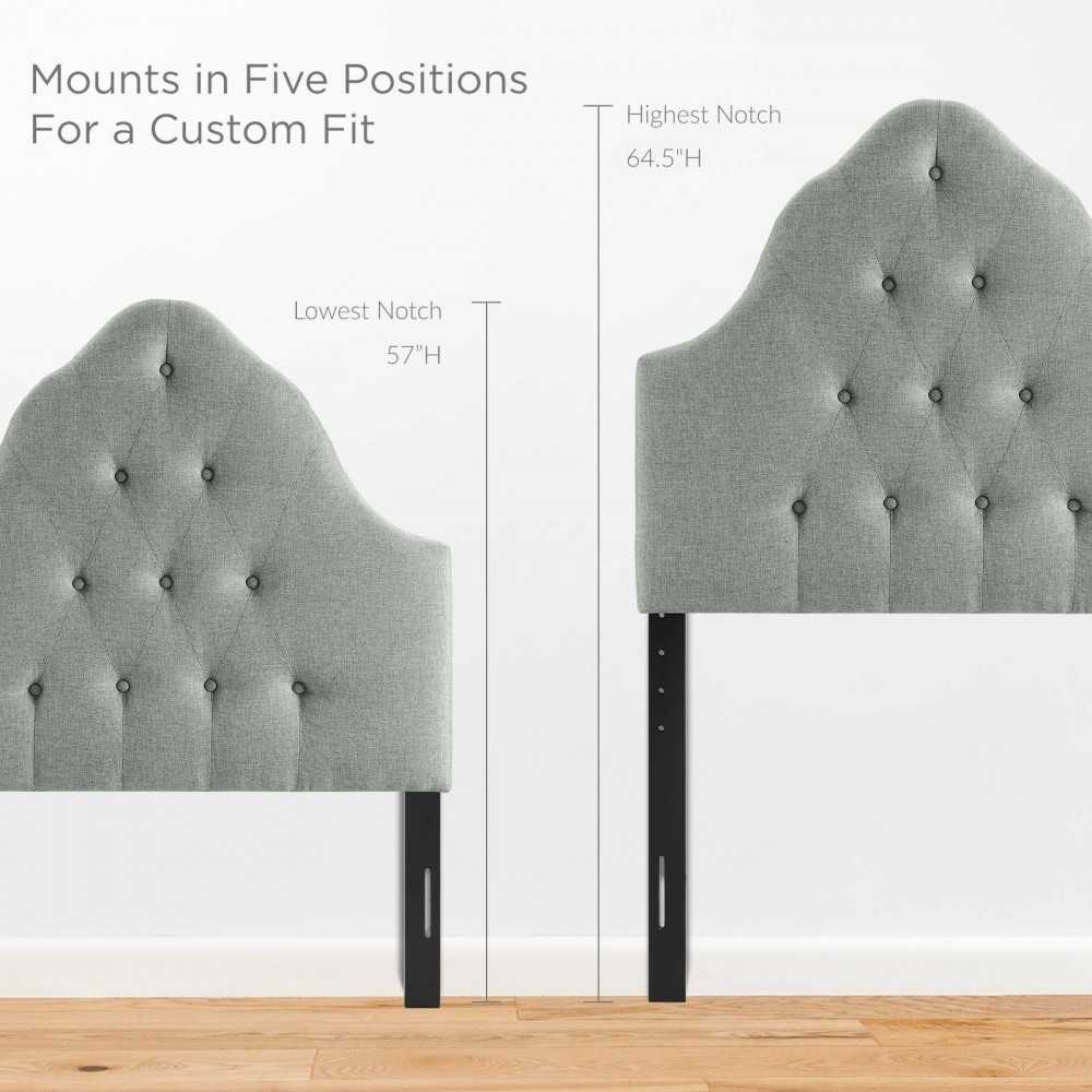 Sovereign Twin Upholstered Fabric Headboard, Gray
