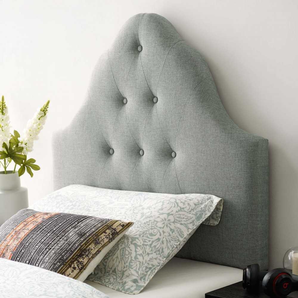 Sovereign Twin Upholstered Fabric Headboard, Gray