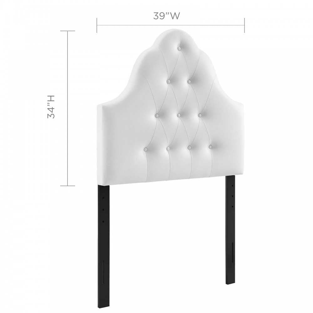 Sovereign Twin Upholstered Vinyl Headboard, White