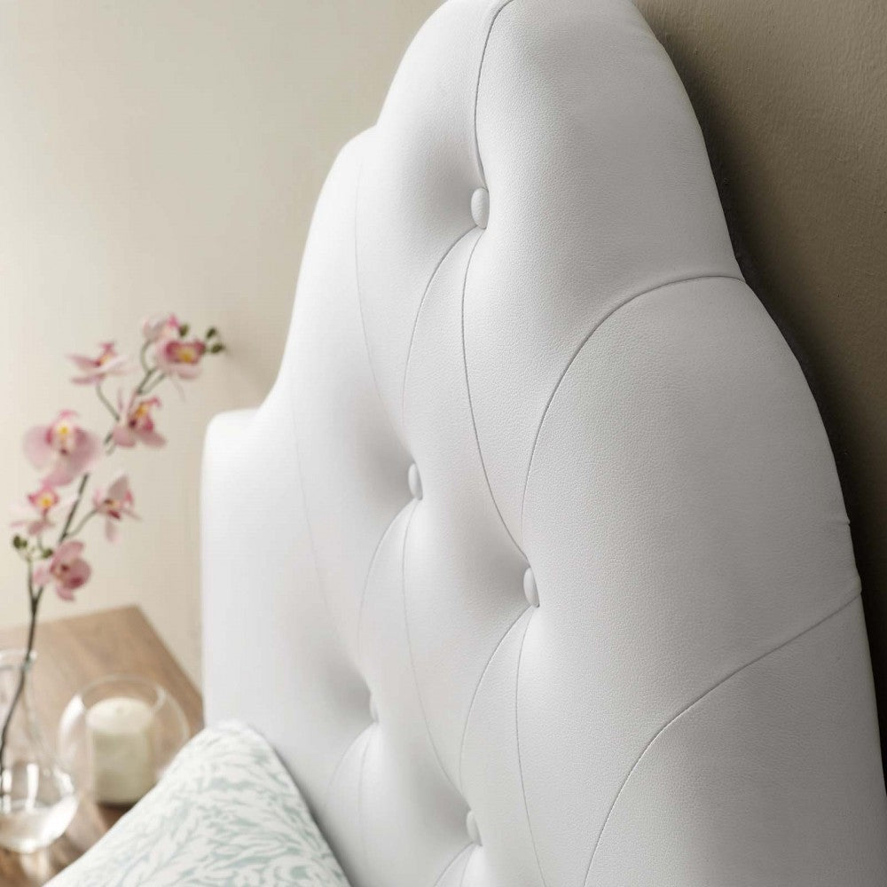 Sovereign Twin Upholstered Vinyl Headboard, White