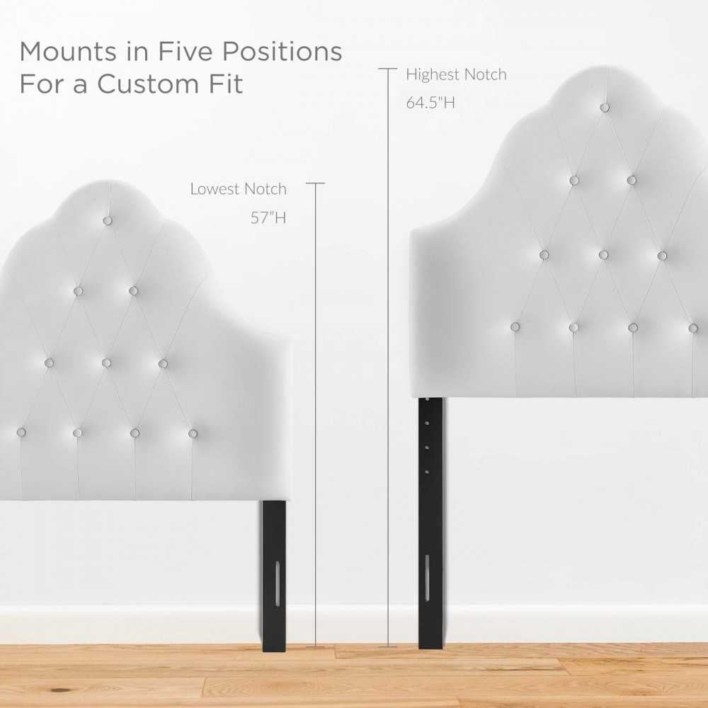 Sovereign Twin Upholstered Vinyl Headboard, White