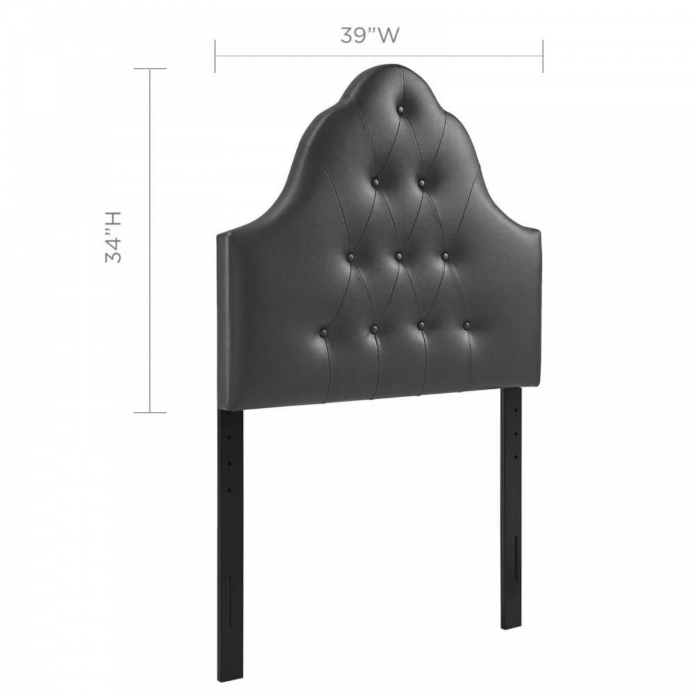 Sovereign Twin Upholstered Vinyl Headboard, Black
