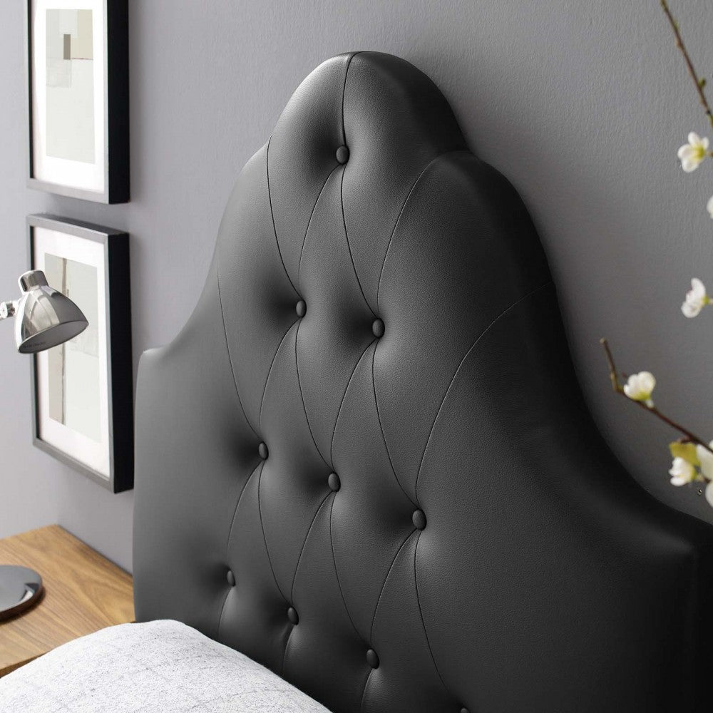 Sovereign Twin Upholstered Vinyl Headboard, Black