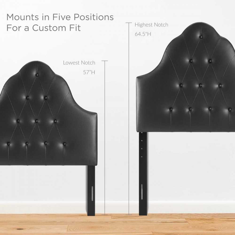 Sovereign Twin Upholstered Vinyl Headboard, Black