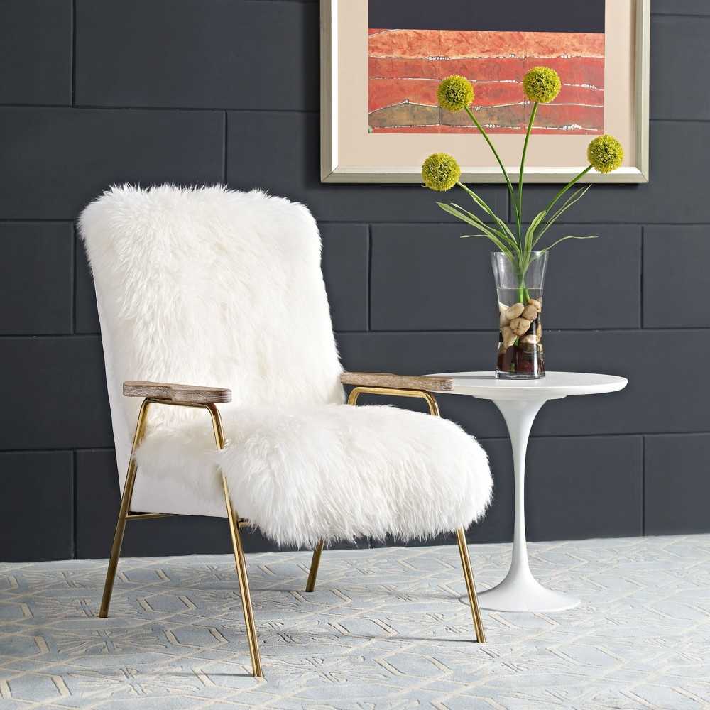 Sprint Sheepskin Armchair, Brown White
