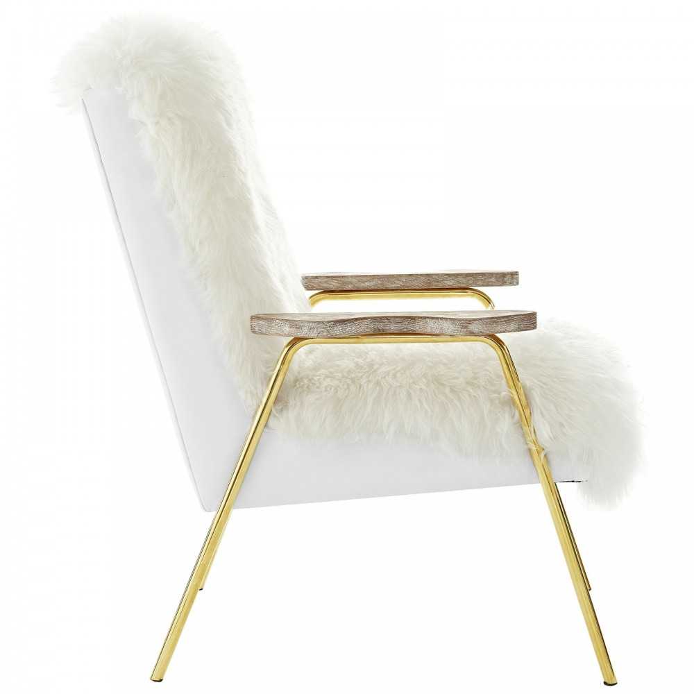 Sprint Sheepskin Armchair, Brown White