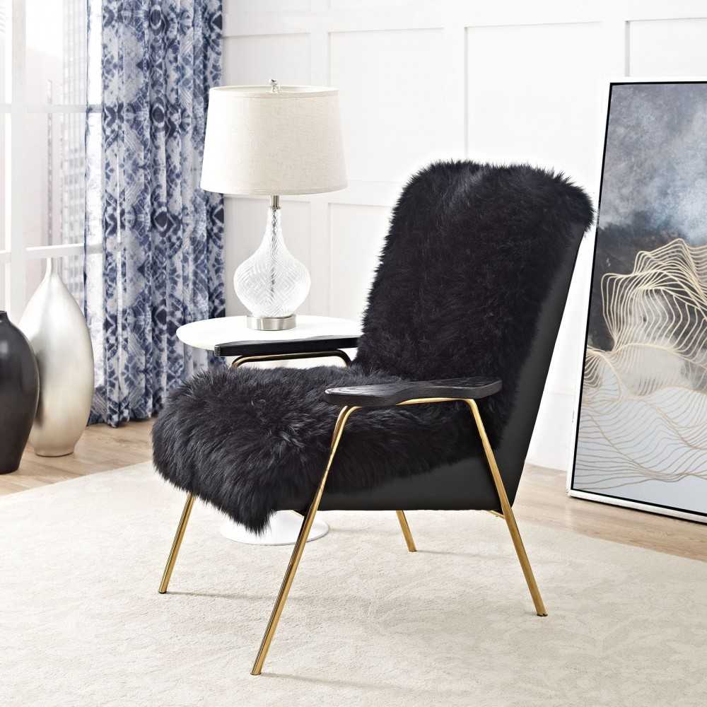 Sprint Sheepskin Armchair, Black Black