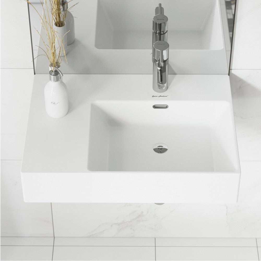 St. Tropez 24 x 18 Ceramic Wall Hung Sink with Right Side Faucet Mount