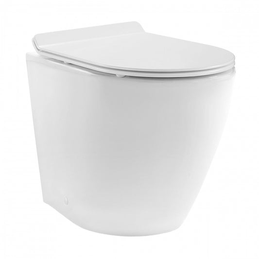 St. Tropez Back-to-Wall Elongated Toilet Bowl, White