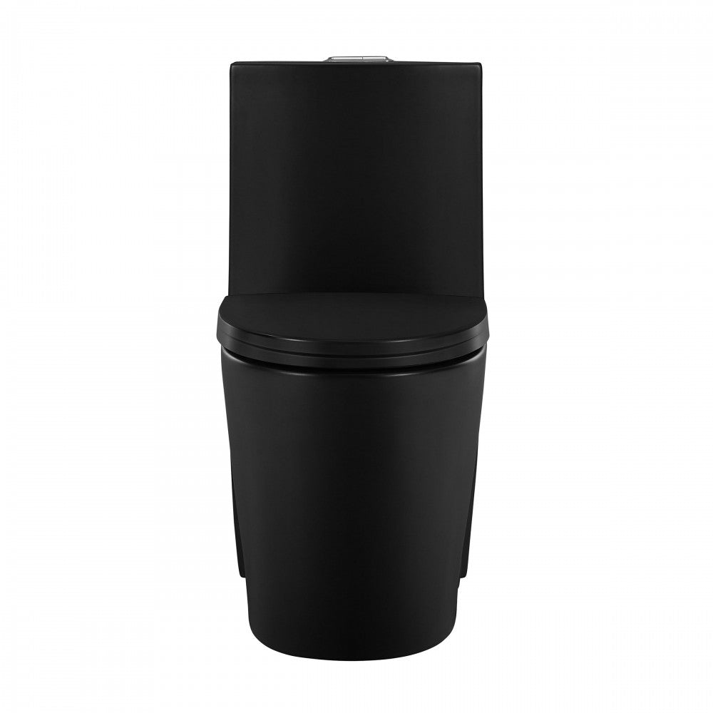 St. Tropez One-Piece Elongated Toilet Vortex Dual-Flush, Matte Black 1.1/1.6 gpf