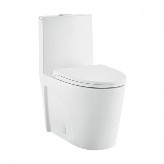 St. Tropez One-Piece Elongated Toilet Vortex Dual-Flush, Matte White 1.1/1.6 gpf