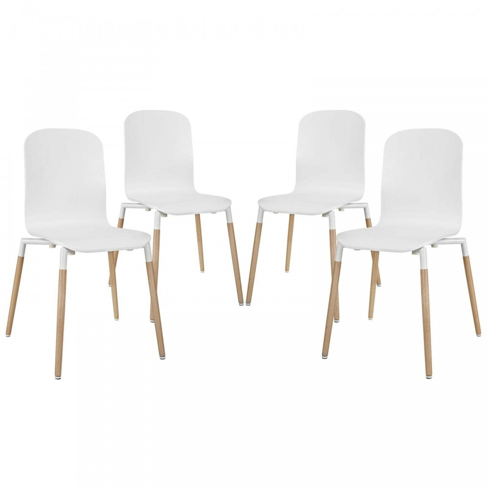 Stack Dining Chairs Wood Set of 4