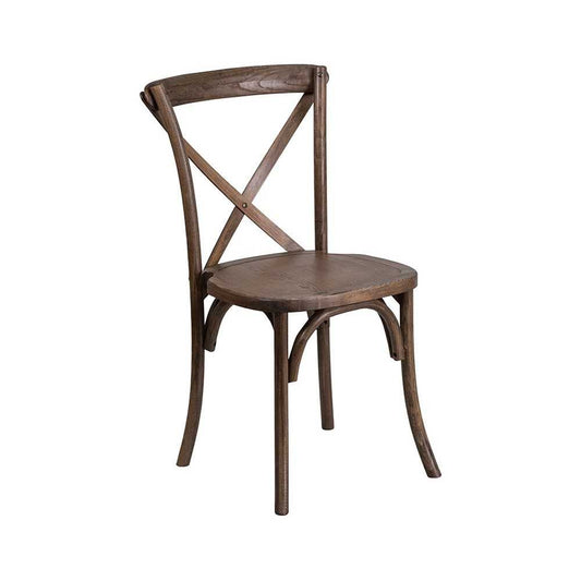 Stackable Early American Wood Cross Back Chair