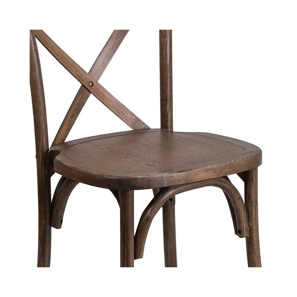 Stackable Early American Wood Cross Back Chair