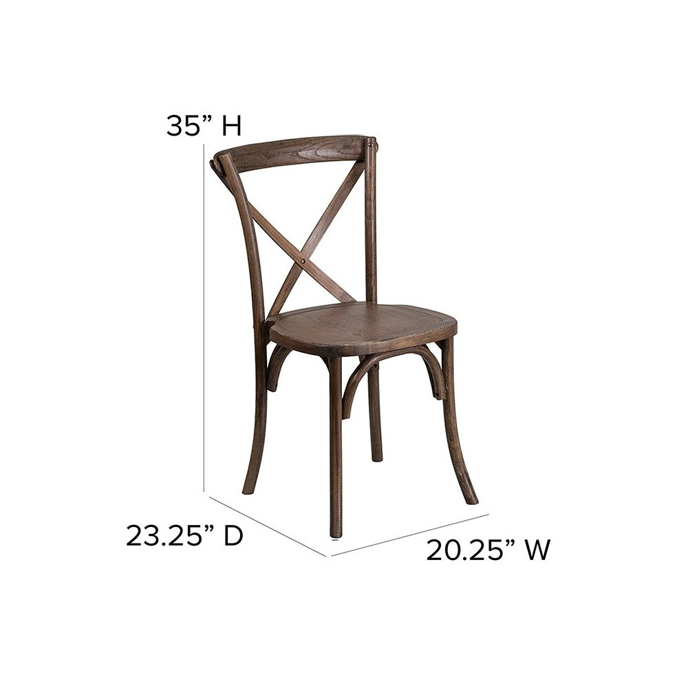Stackable Early American Wood Cross Back Chair