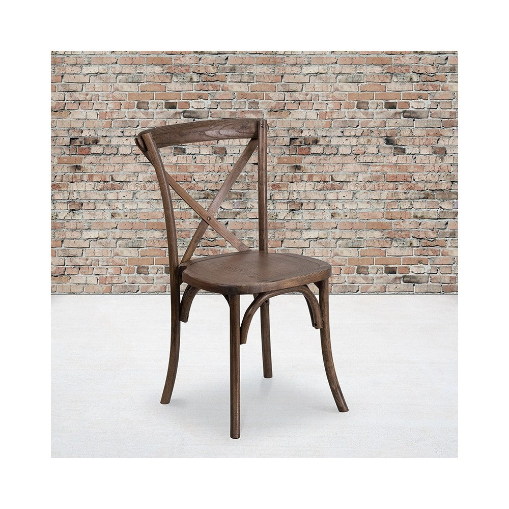Stackable Early American Wood Cross Back Chair
