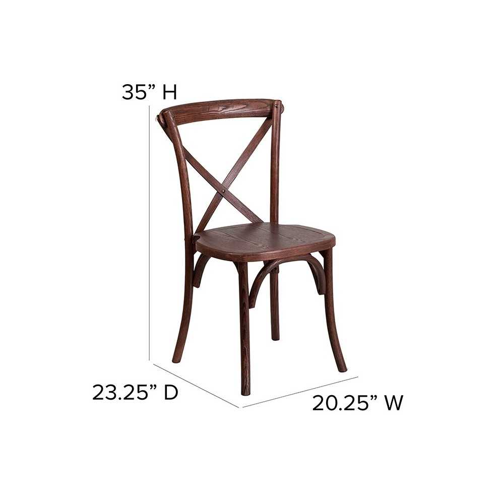 Stackable Mahogany Wood Cross Back Chair