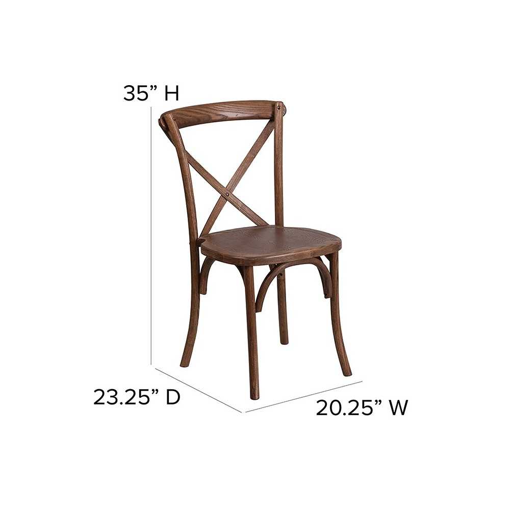 Stackable Pecan Wood Cross Back Chair