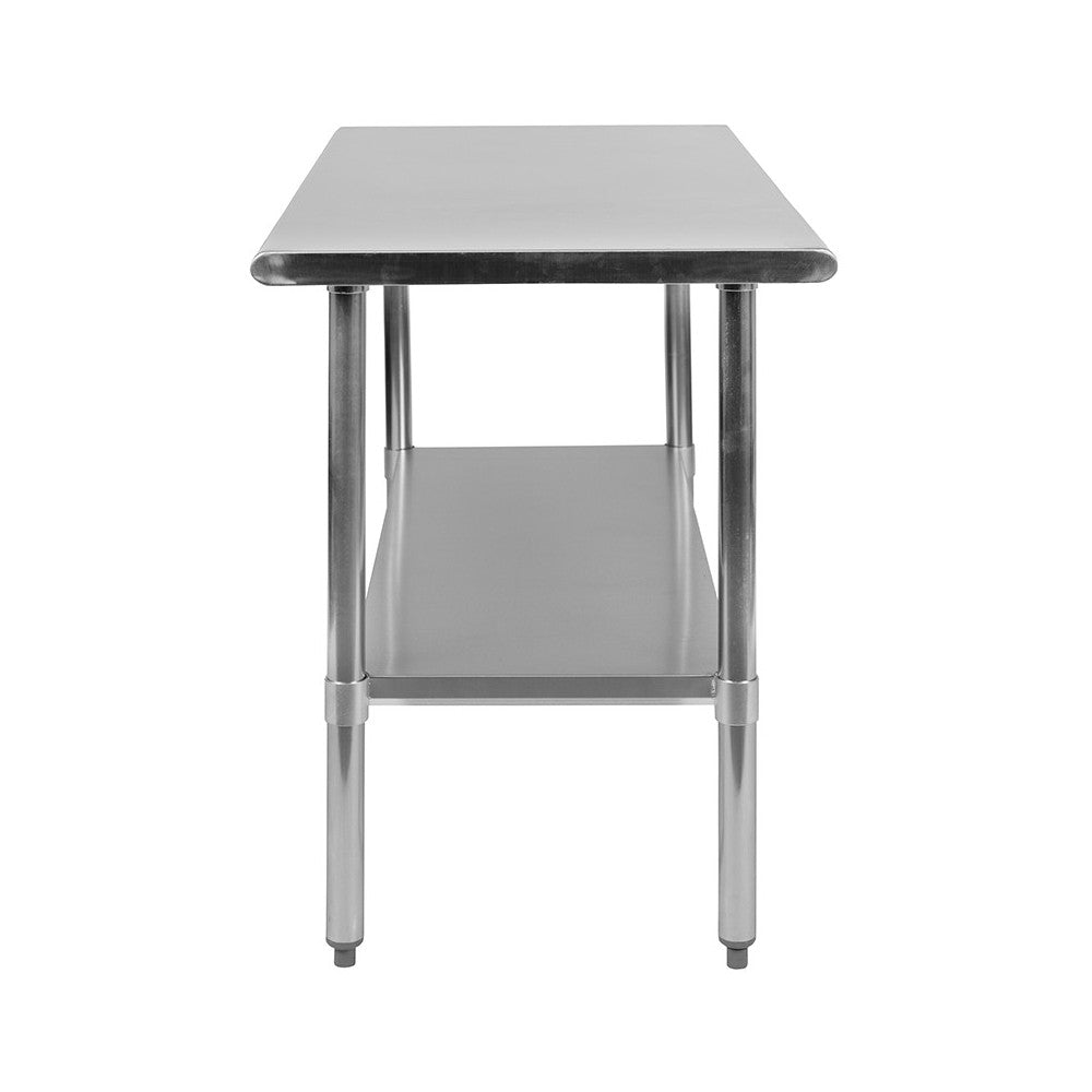 Stainless Steel 18 Gauge Work Table with Undershelf - NSF Certified - 48"W x 24"D x 34.5"H