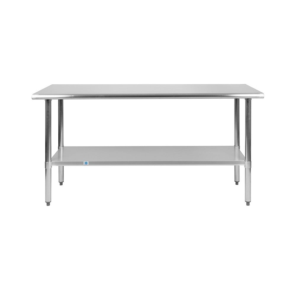 Stainless Steel 18 Gauge Work Table with Undershelf - NSF Certified - 60"W x 24"D x 34.5"H