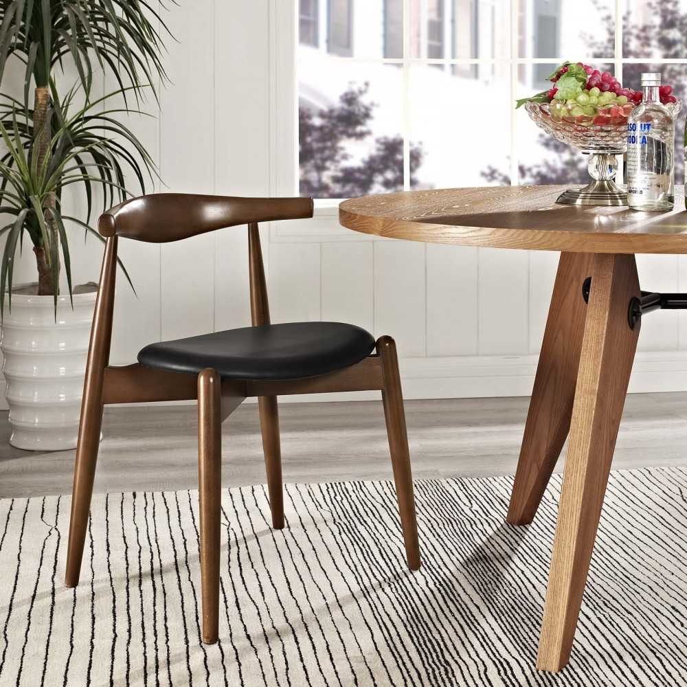 Stalwart Dining Side Chair, Dark Walnut Black