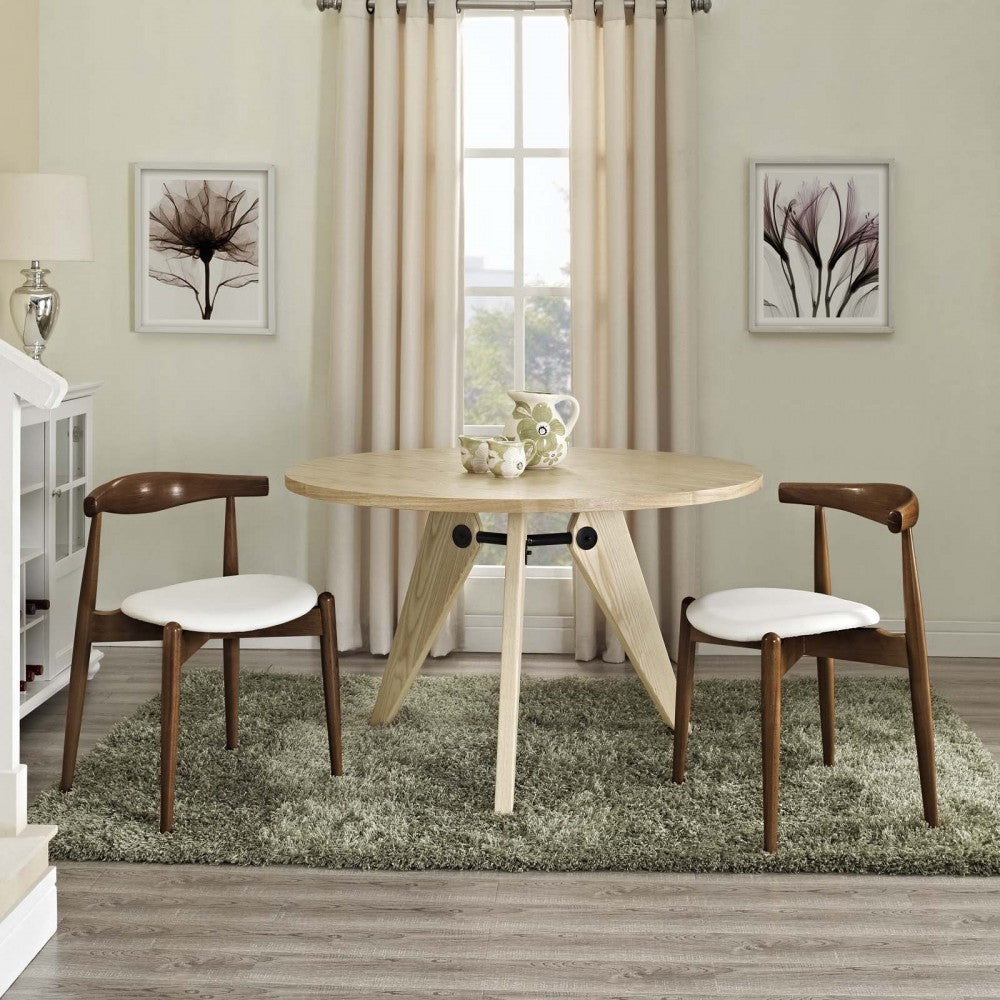 Stalwart Dining Side Chairs Set of 2, Dark Walnut White