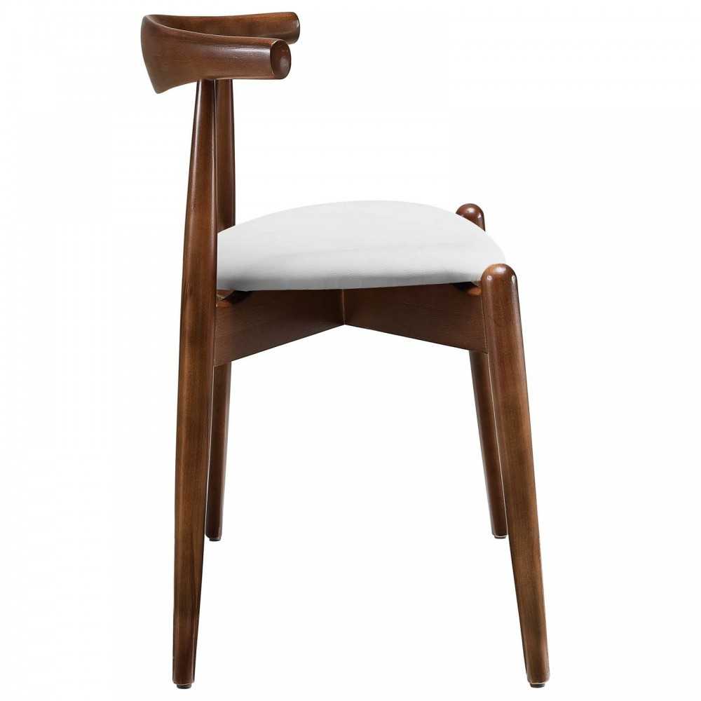 Stalwart Dining Side Chairs Set of 2, Dark Walnut White