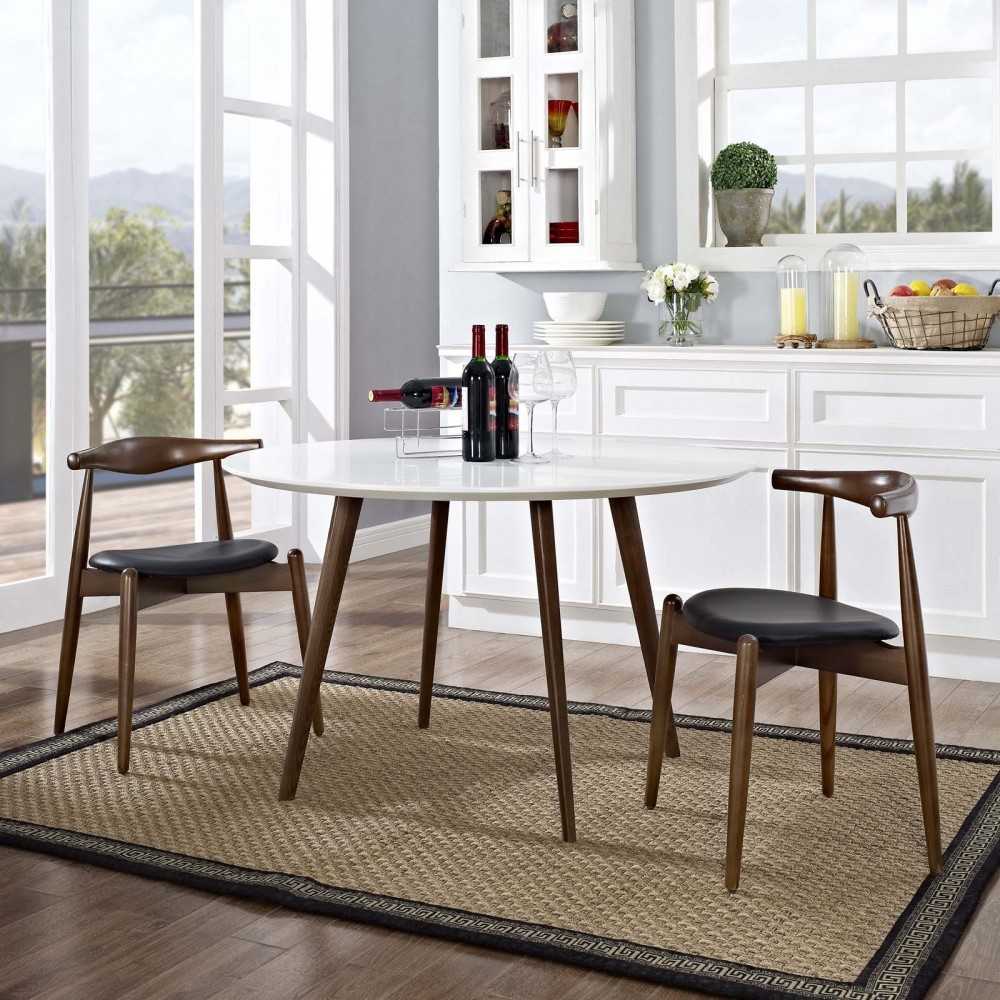 Stalwart Dining Side Chairs Set of 2, Dark Walnut Black