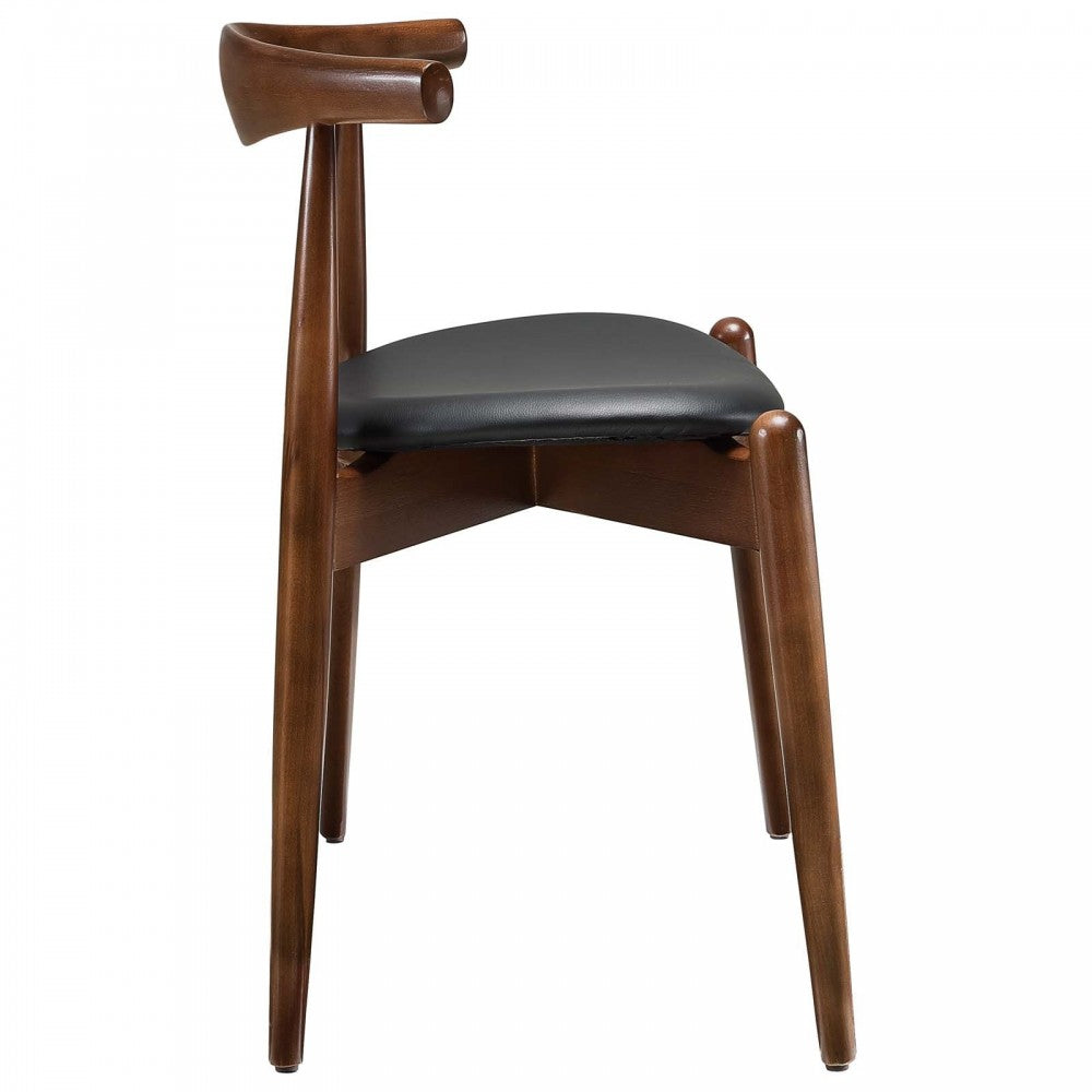 Stalwart Dining Side Chairs Set of 4, Dark Walnut Black