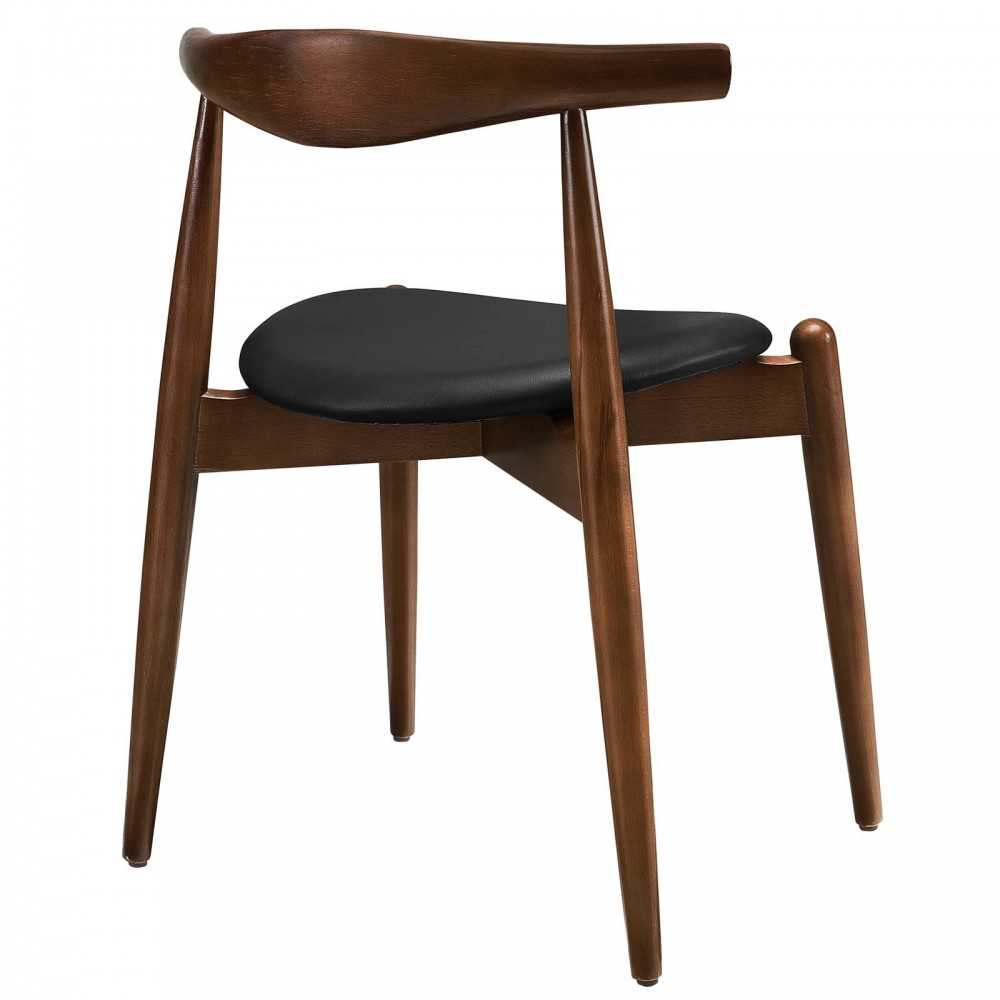 Stalwart Dining Side Chairs Set of 4, Dark Walnut Black