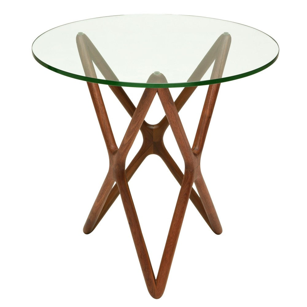 Star Walnut Wood Side Table, HGEM371