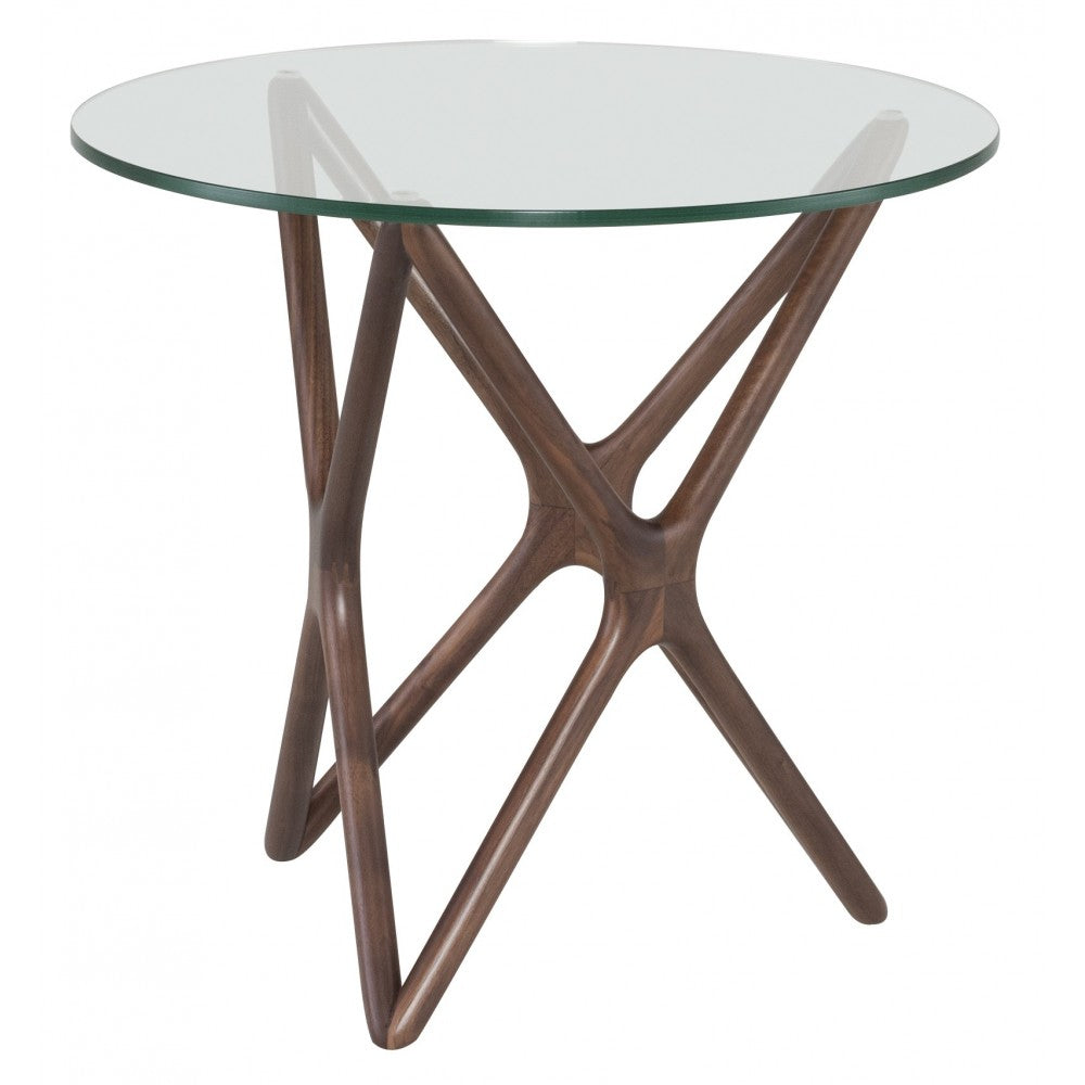 Star Walnut Wood Side Table, HGEM371