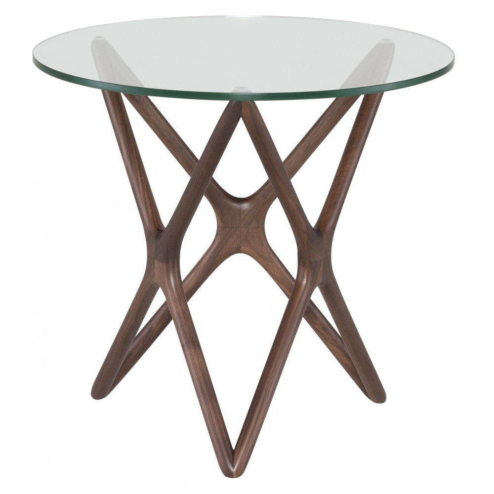 Star Walnut Wood Side Table, HGEM371