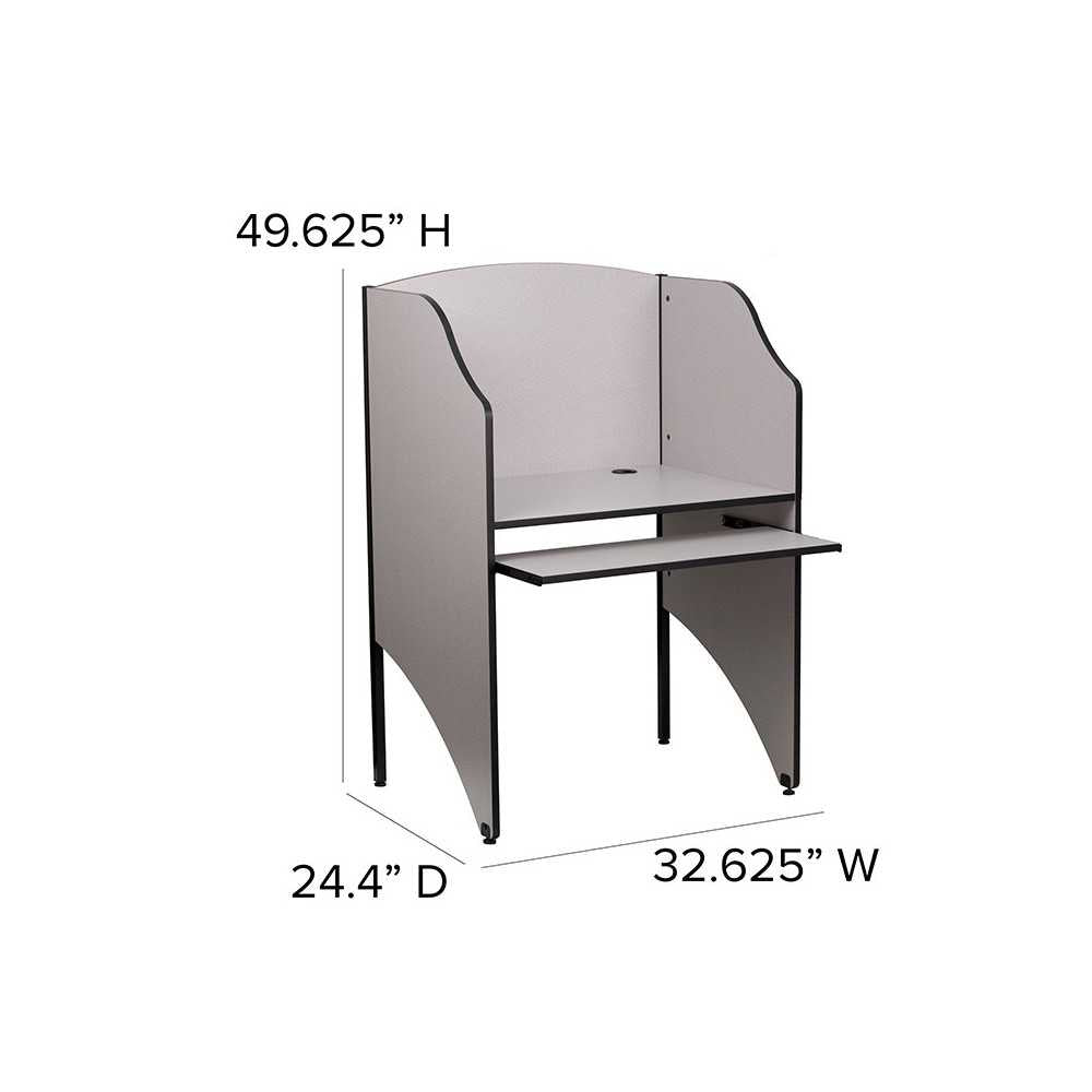 Starter Study Carrel in Nebula Gray Finish