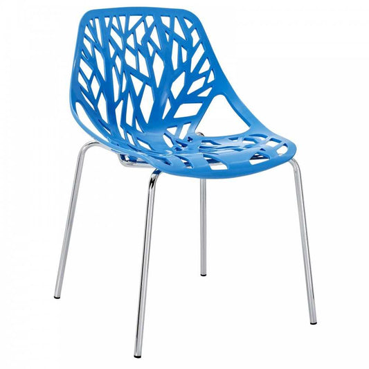 Stencil Dining Side Chair, Blue