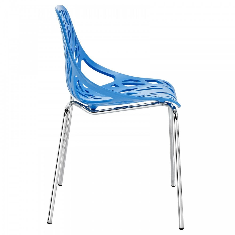 Stencil Dining Side Chair, Blue