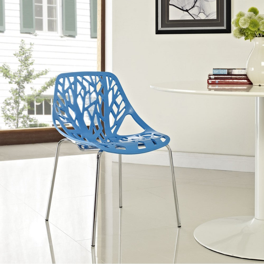 Stencil Dining Side Chair, Blue