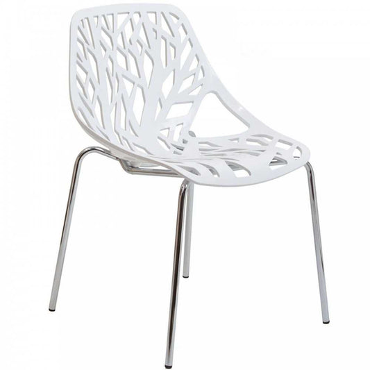 Stencil Dining Side Chair, White
