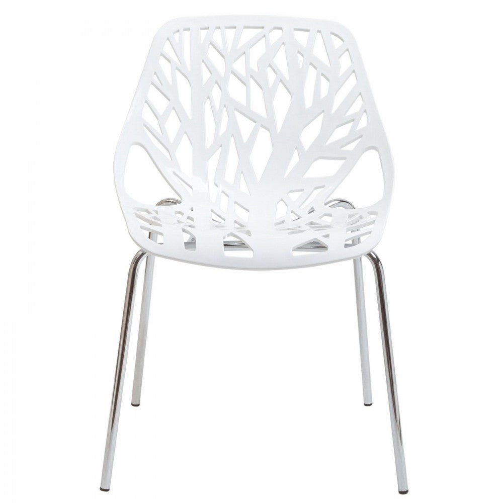 Stencil Dining Side Chair, White