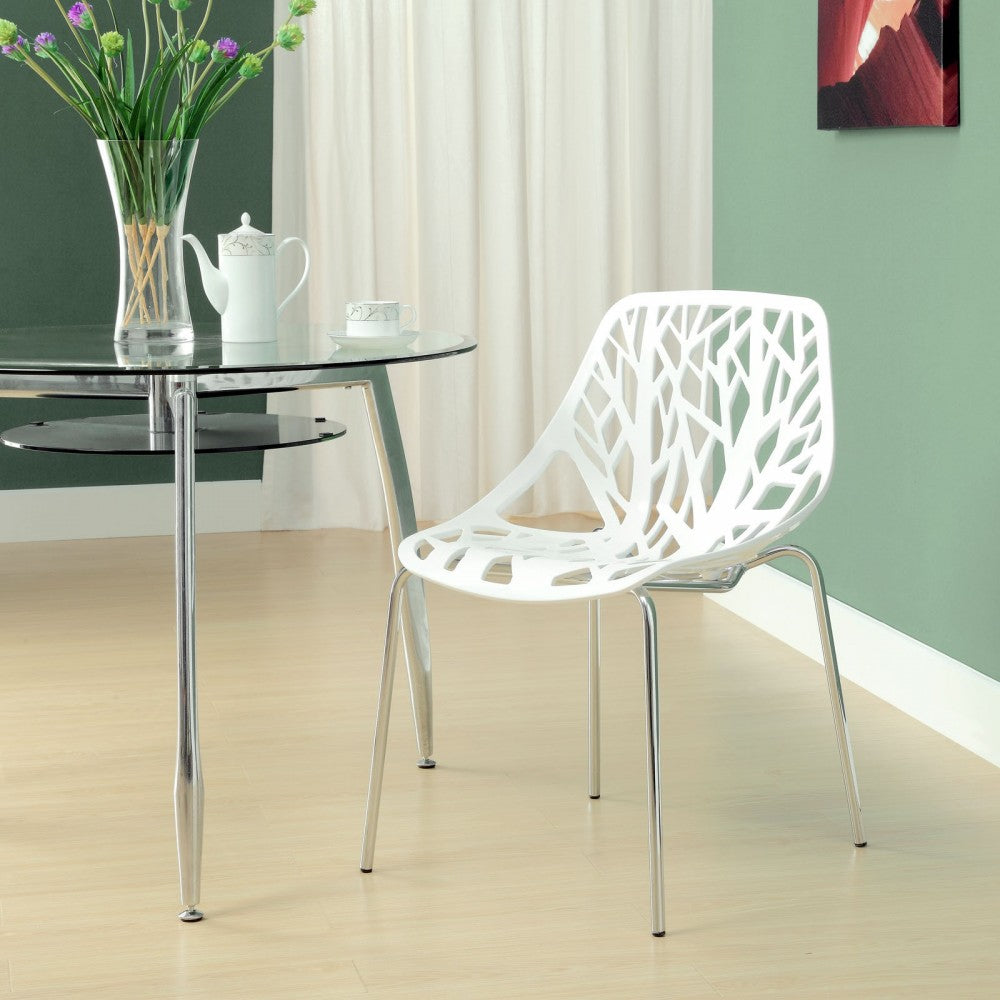 Stencil Dining Side Chair, White